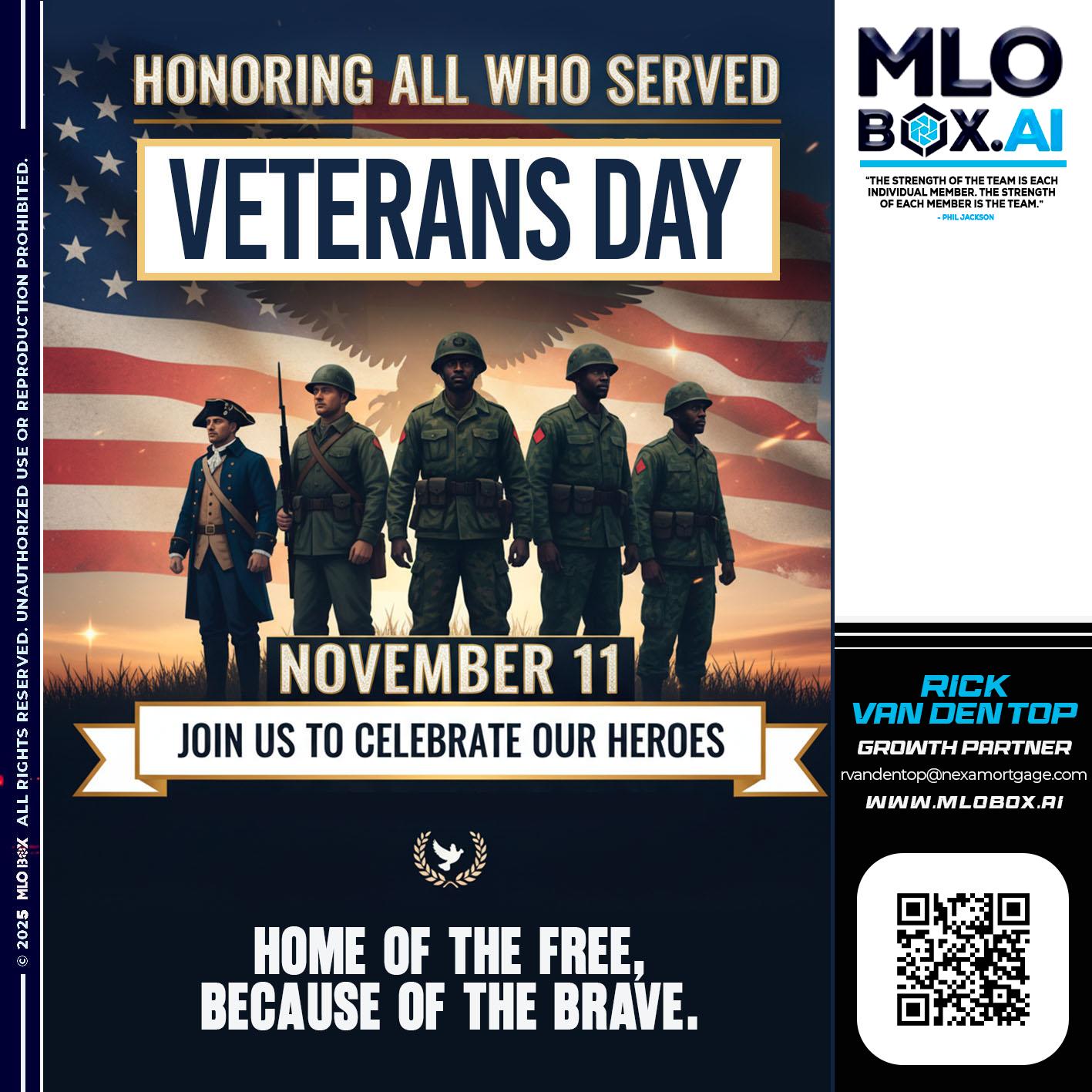 VETERANS DAY - Rick Van Den Top -Loan Officer