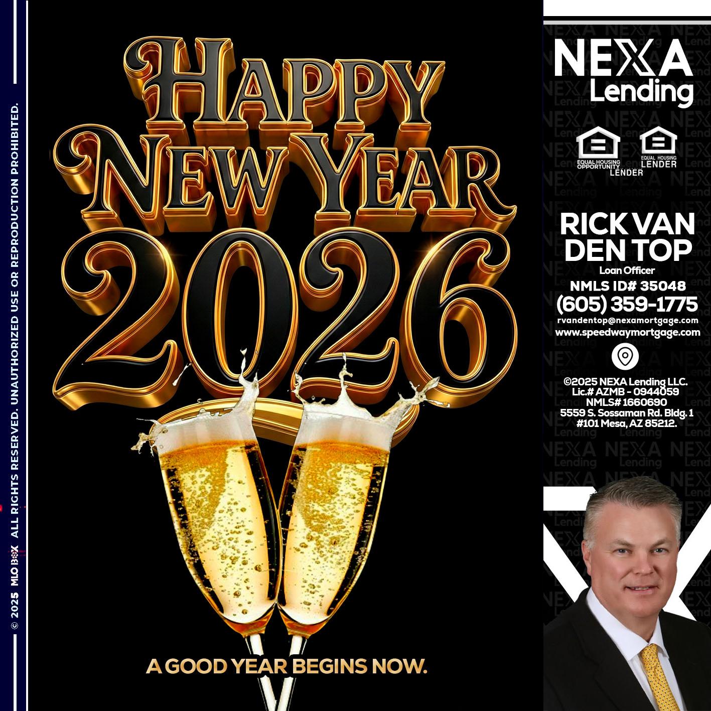 happy new year 2026 - Rick Van Den Top -Loan Officer