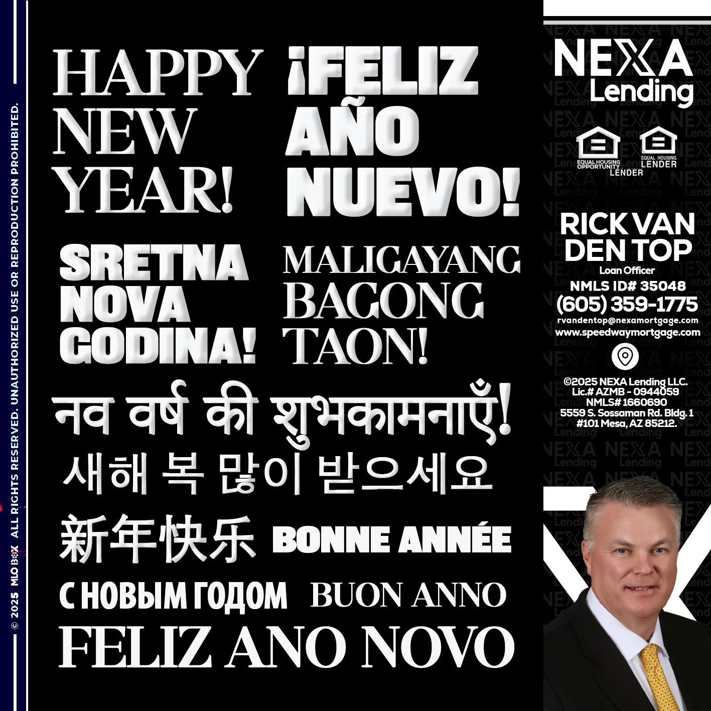 HAPPY NEW YEAR - Rick Van Den Top -Loan Officer