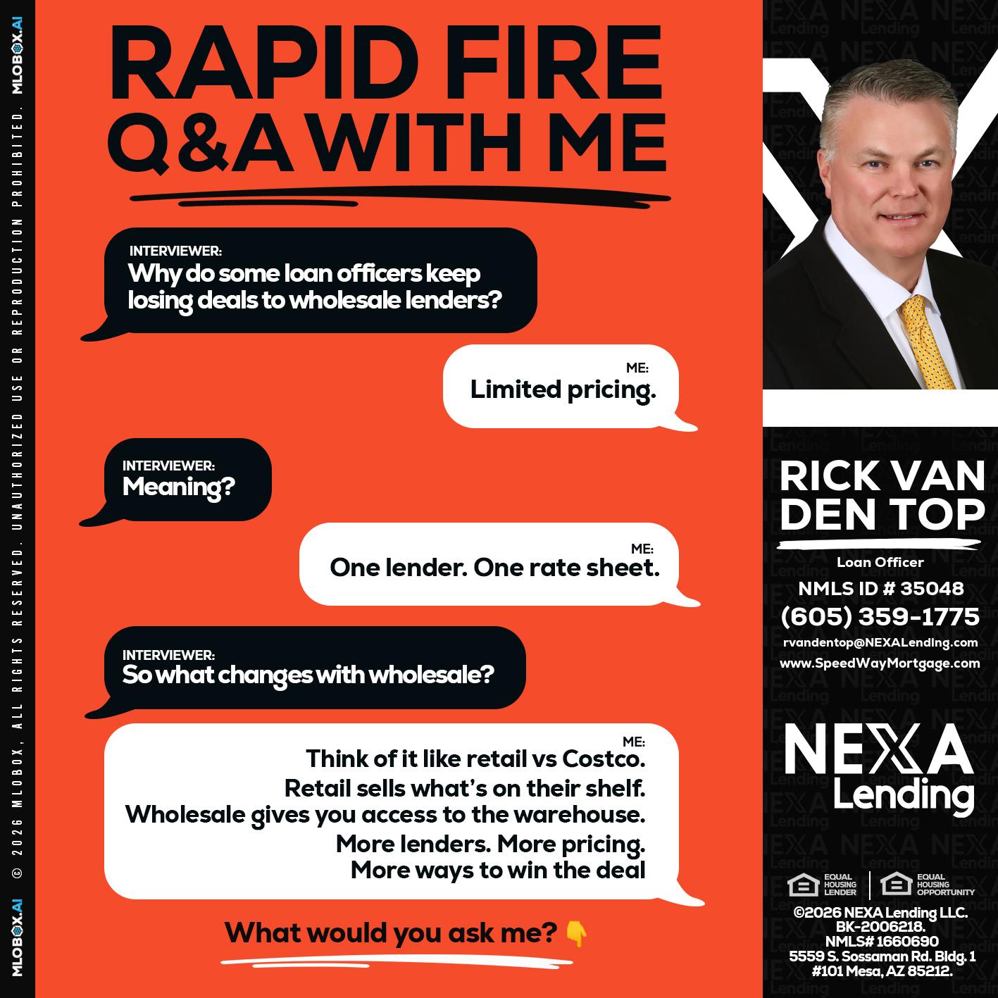 Q&A - Rick Van Den Top -Loan Officer