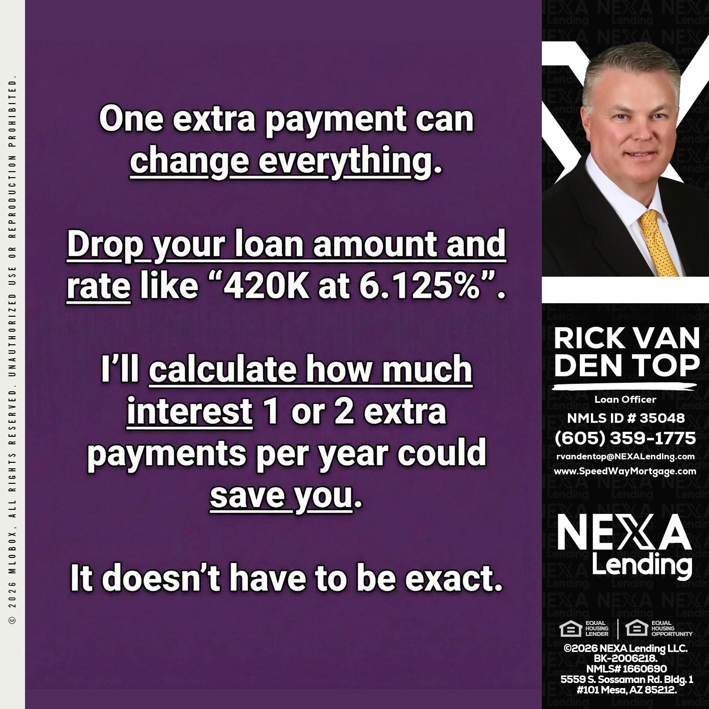ONE EXTRA - Rick Van Den Top -Loan Officer