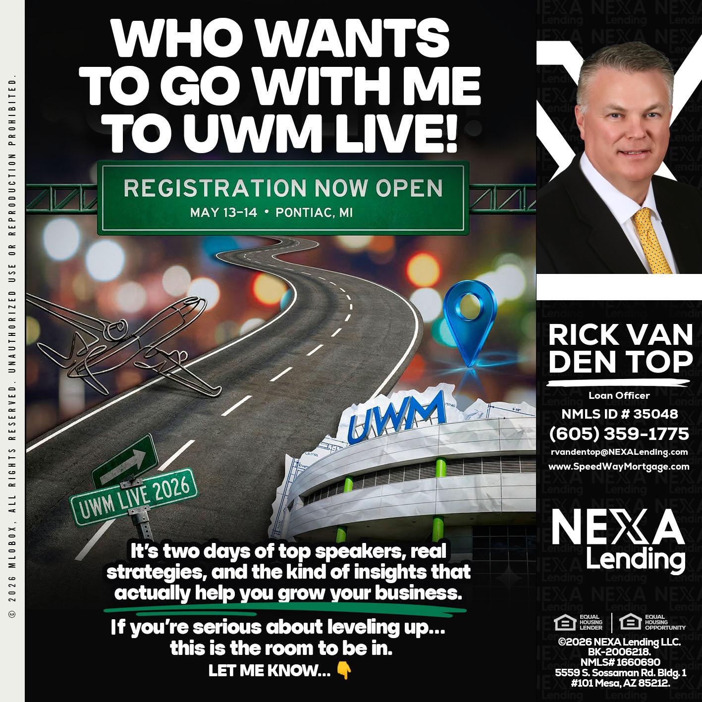 WHO WANTS - Rick Van Den Top -Loan Officer