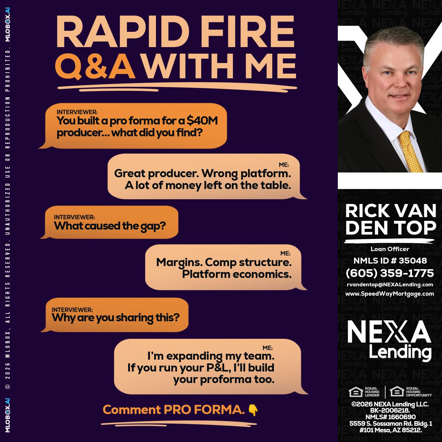 RAPID FIRE - Rick Van Den Top -Loan Officer