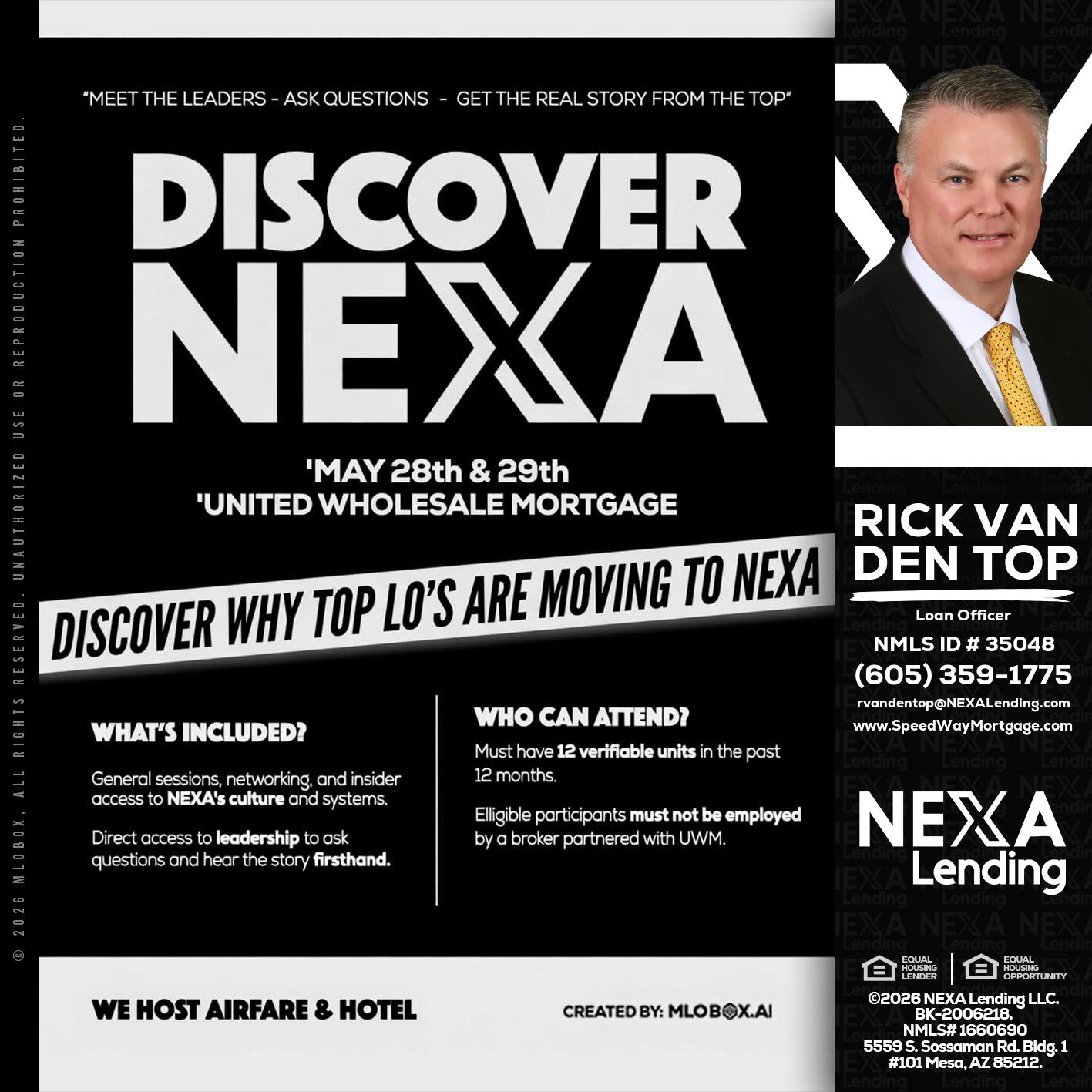 DISCOVER NEXA - Rick Van Den Top -Loan Officer