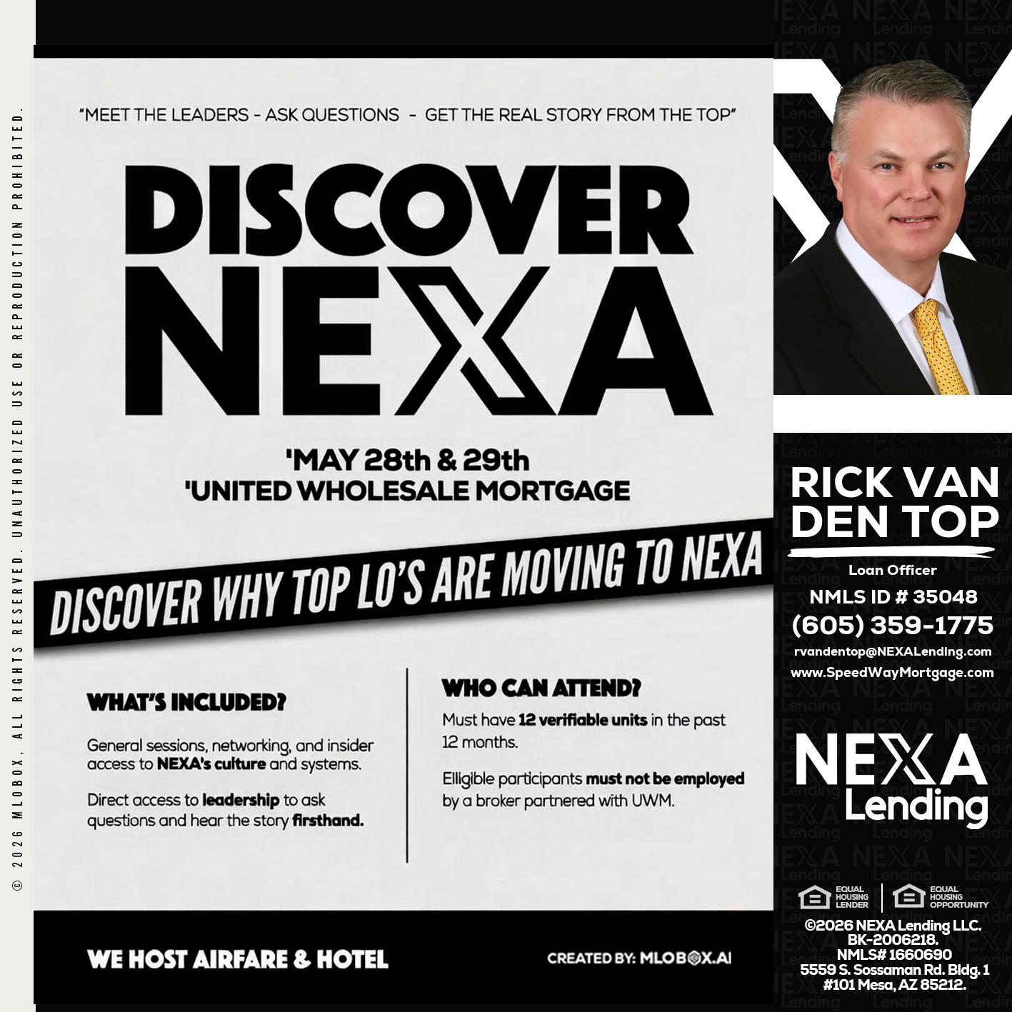 DISCOVER NEXA - Rick Van Den Top -Loan Officer
