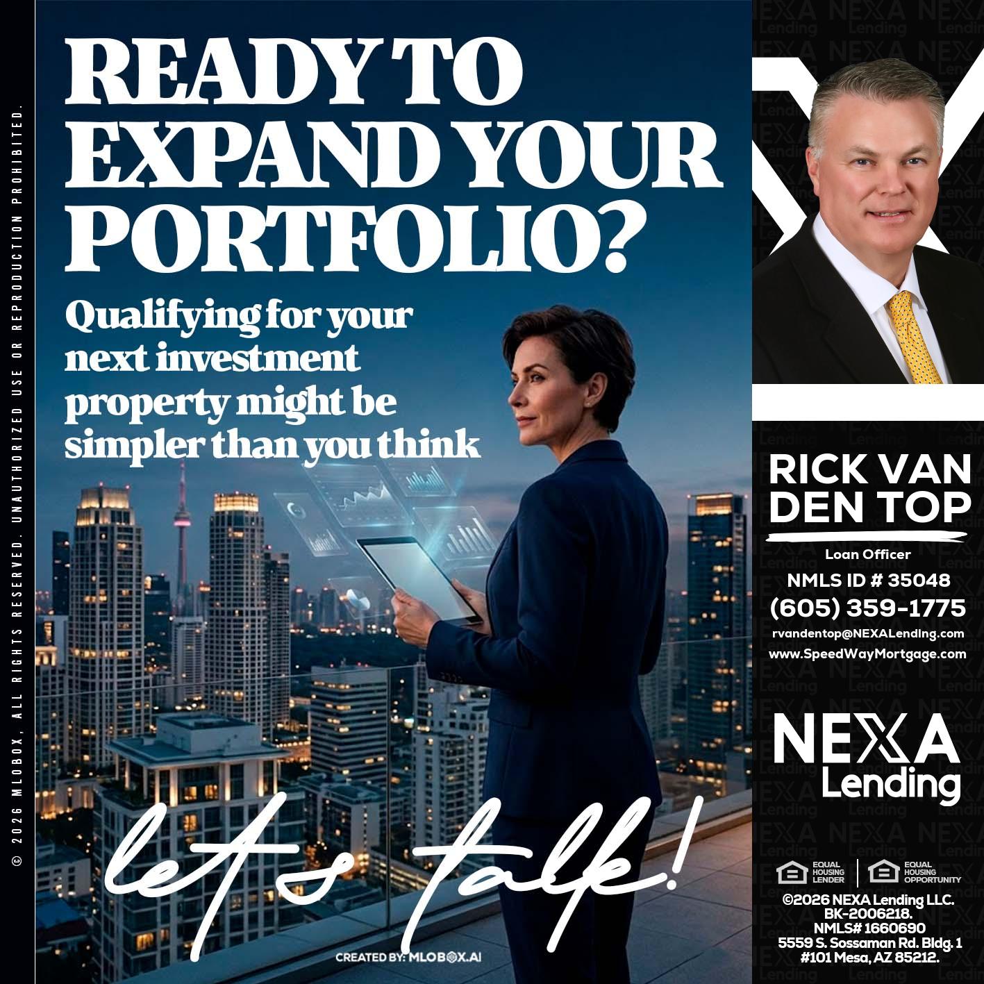 READY TO EXPAND - Rick Van Den Top -Loan Officer