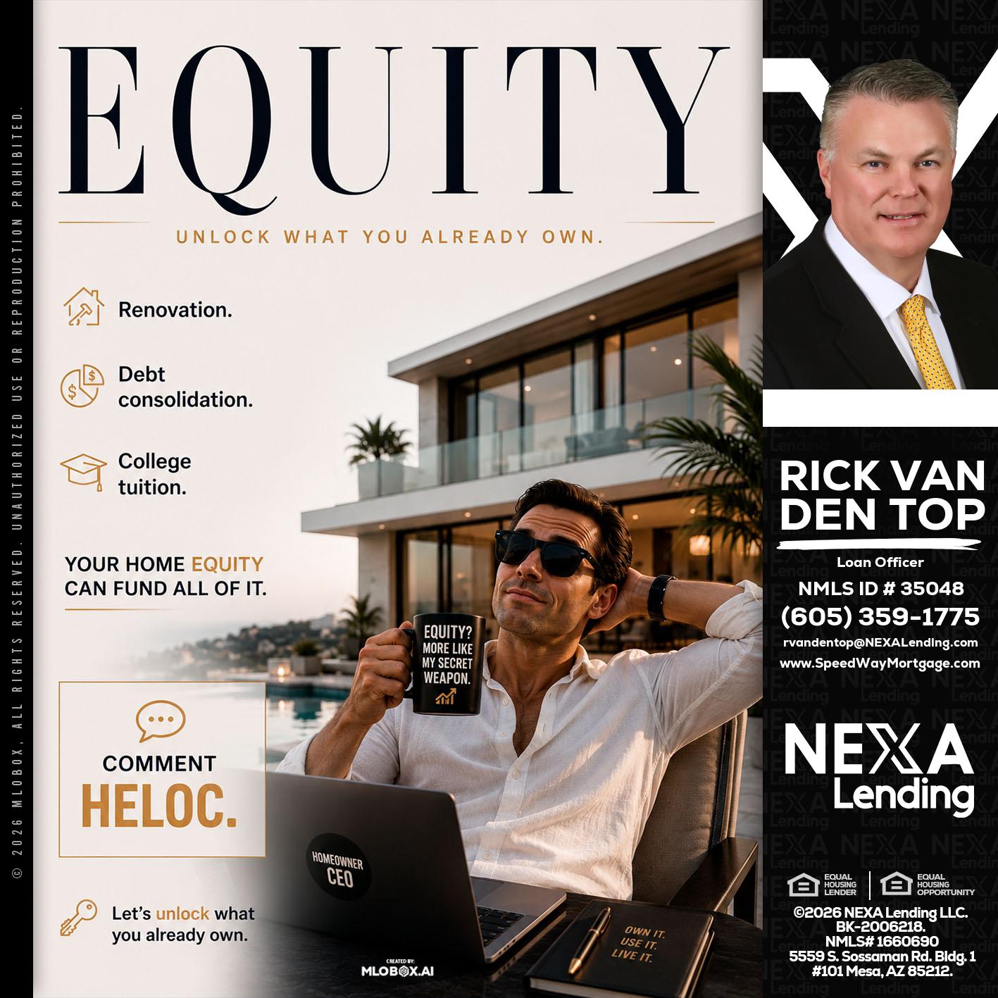 EQUITY - Rick Van Den Top -Loan Officer