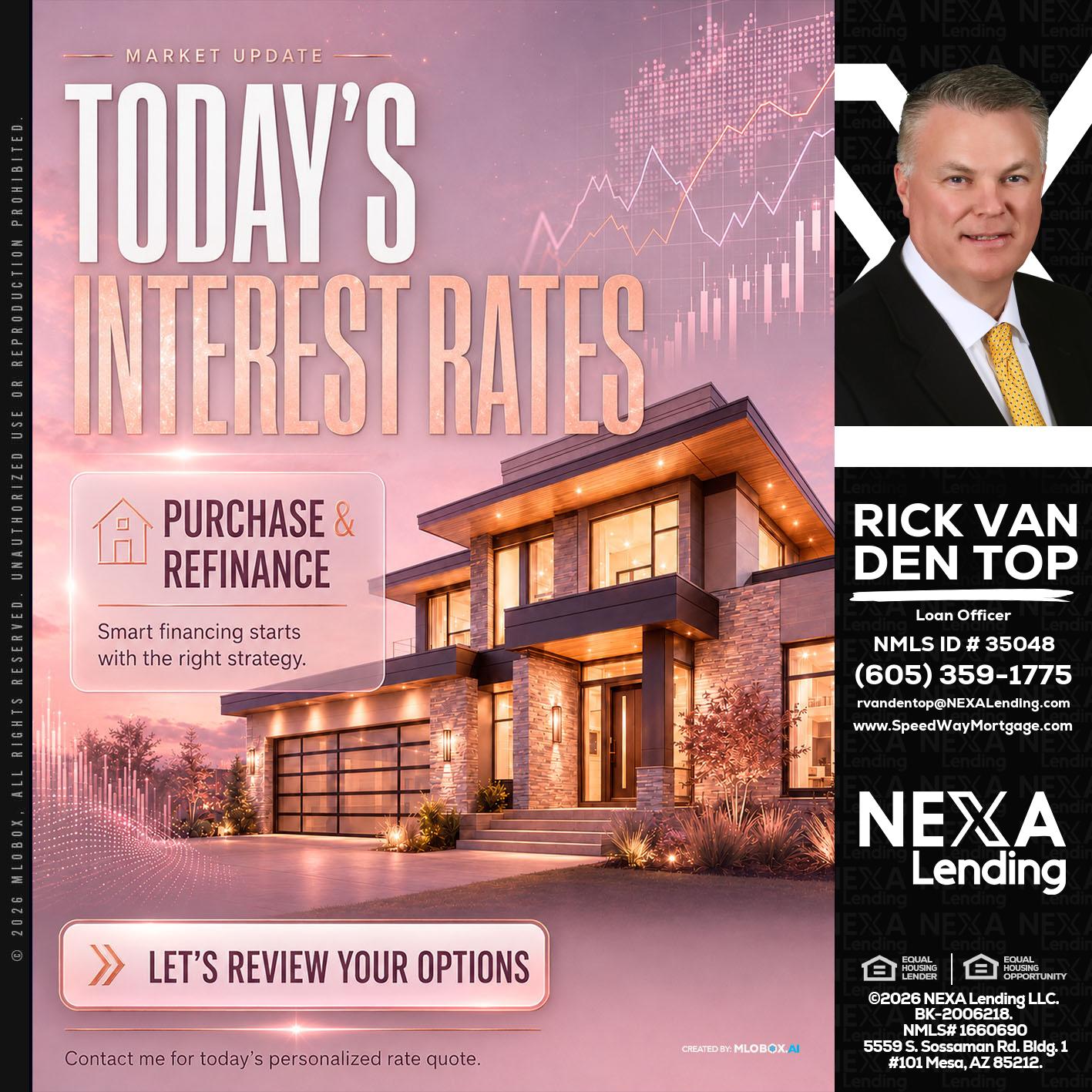 todays interest rates - Rick Van Den Top -Loan Officer